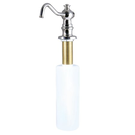 KINGSTON BRASS SD7606 Curved Nozzle Metal Soap Dispenser, Polished Nickel SD7606